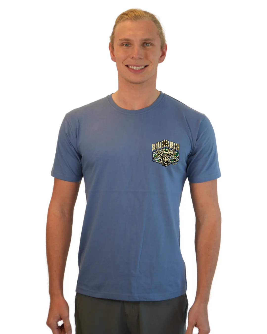 Santa Rosa Beach  Deer  Men T-Shirt – Camouflage Edition - Image 2