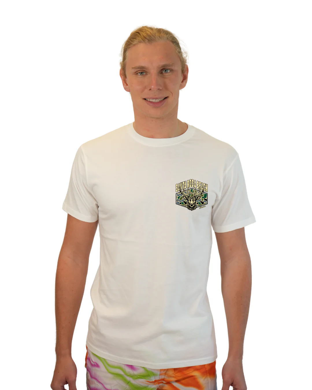Santa Rosa Beach  Deer  Men T-Shirt – Camouflage Edition - Image 5
