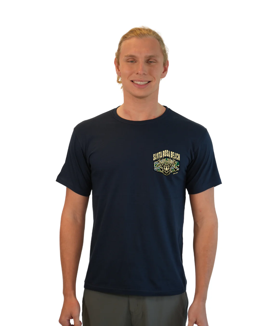 Santa Rosa Beach  Deer  Men T-Shirt – Camouflage Edition - Image 8
