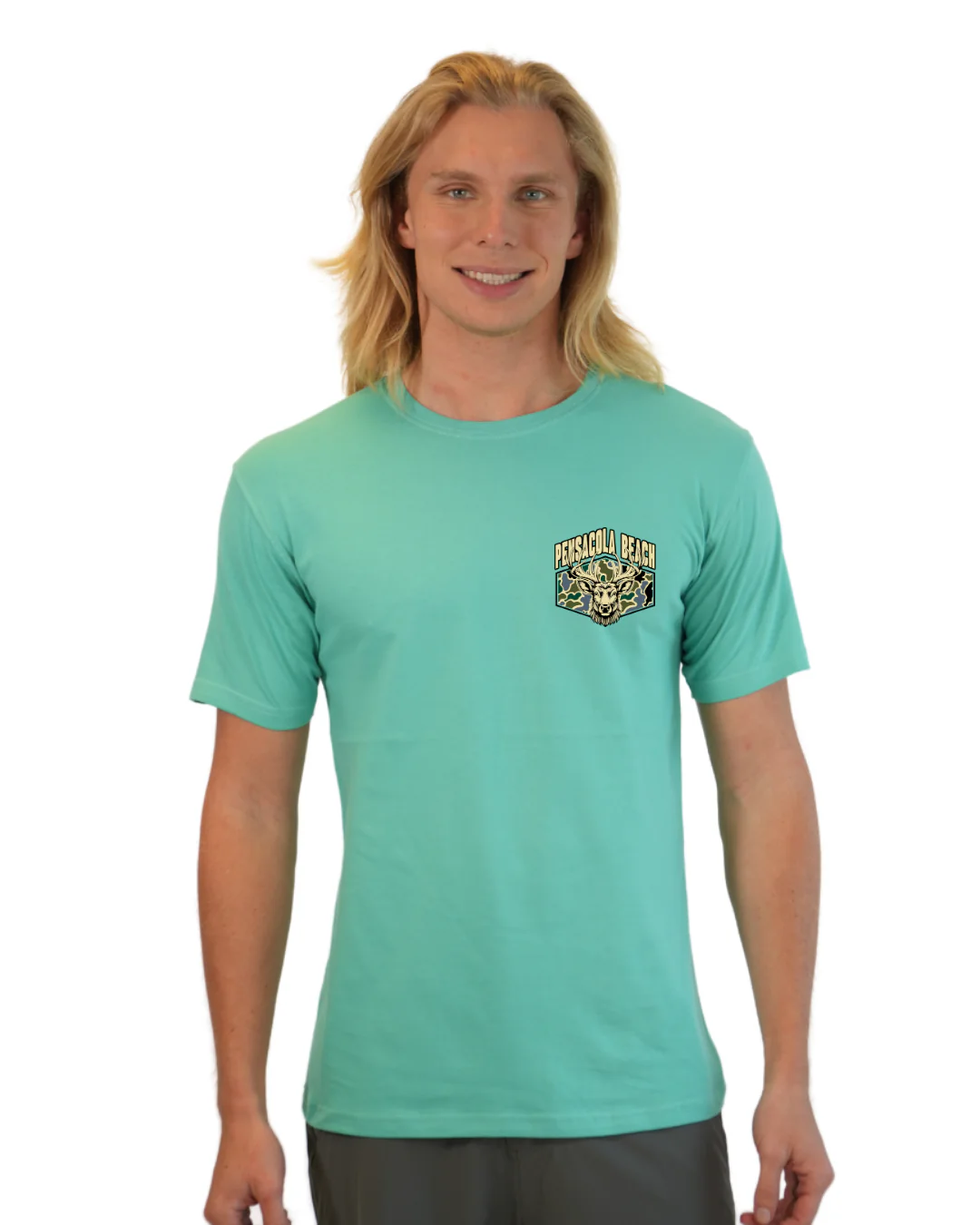 Pensacola Beach Deer Men T-Shirt – Camouflage Edition