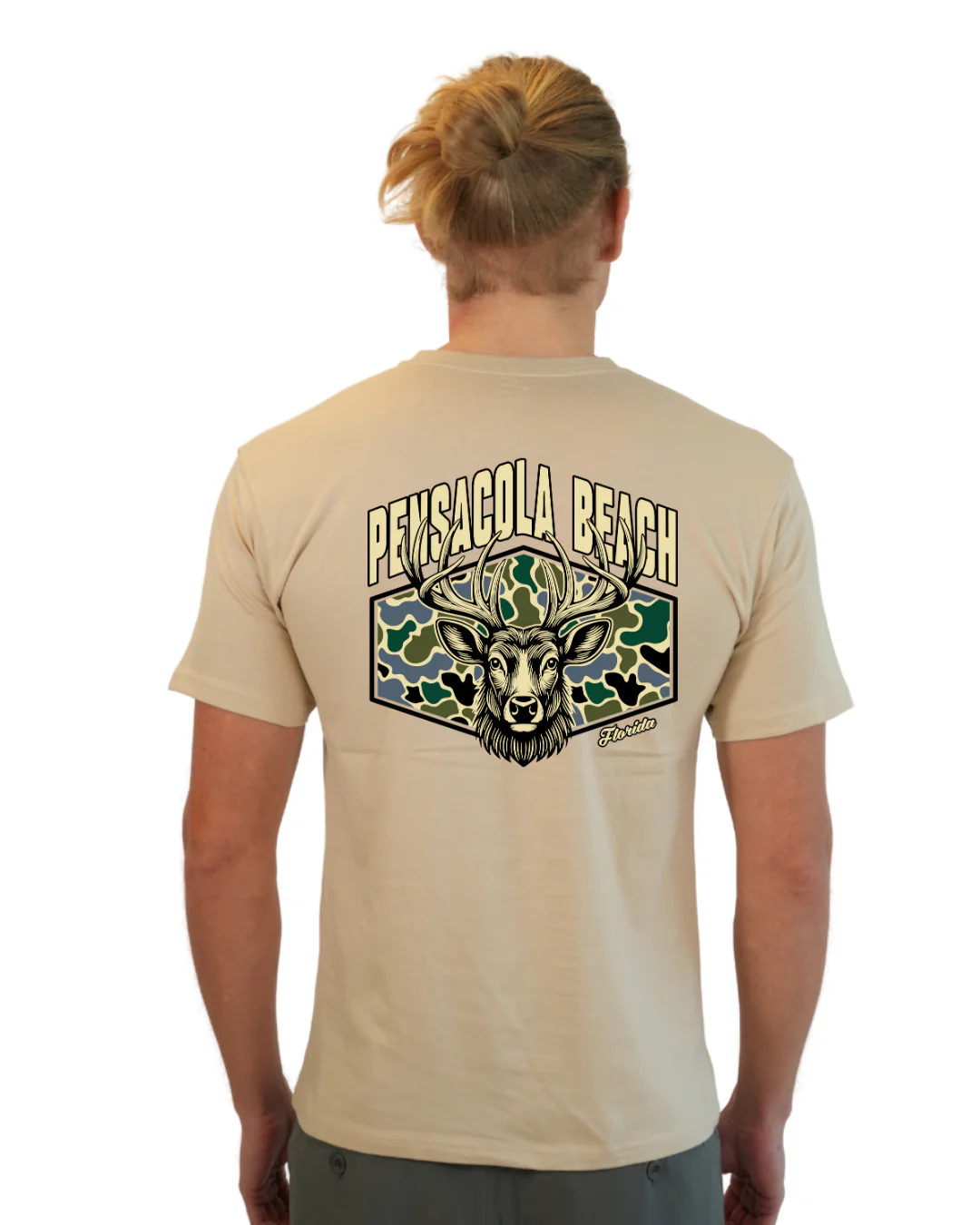 Pensacola Beach Deer Men T-Shirt – Camouflage Edition - Image 10