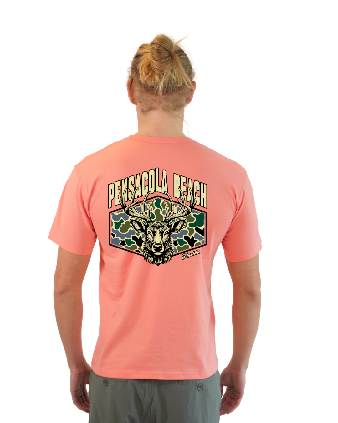 Pensacola Beach Deer Men T-Shirt – Camouflage Edition - Image 12