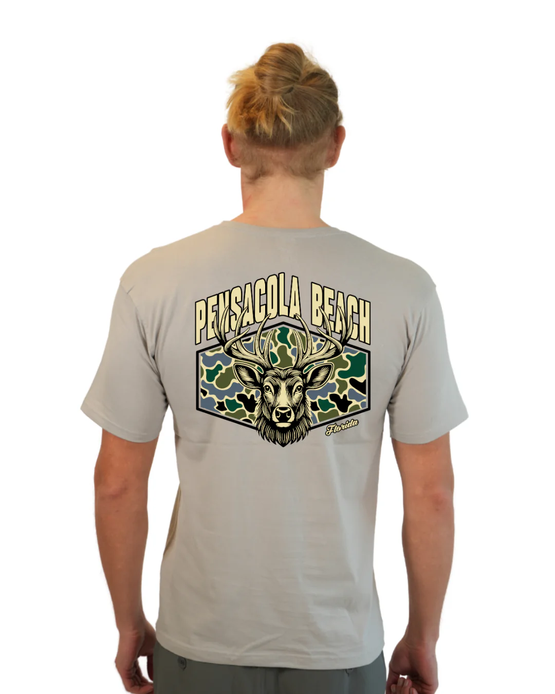 Pensacola Beach Deer Men T-Shirt – Camouflage Edition - Image 6