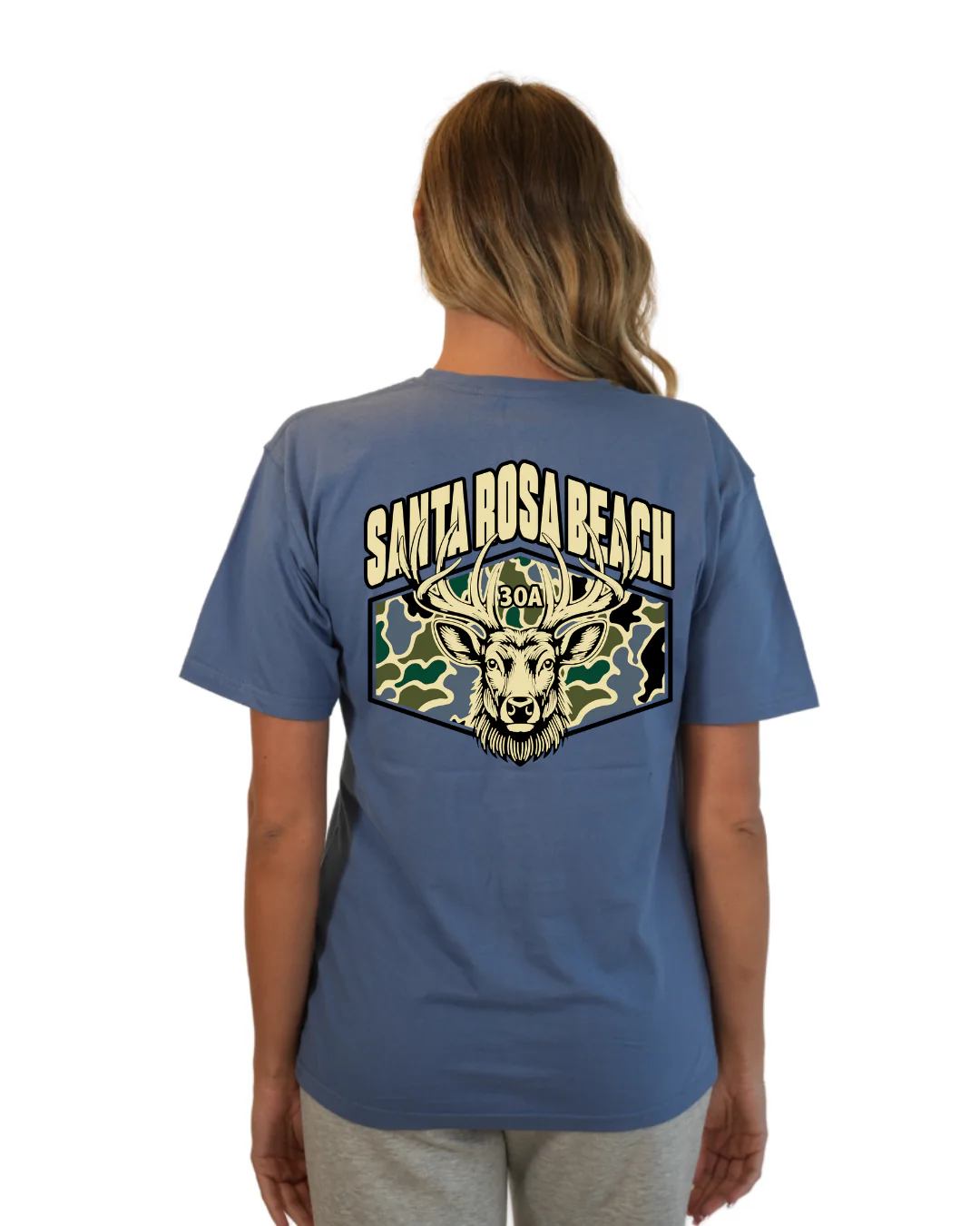 Santa Rosa Beach Deer  Women T-Shirt – Camouflage Edition - Image 10