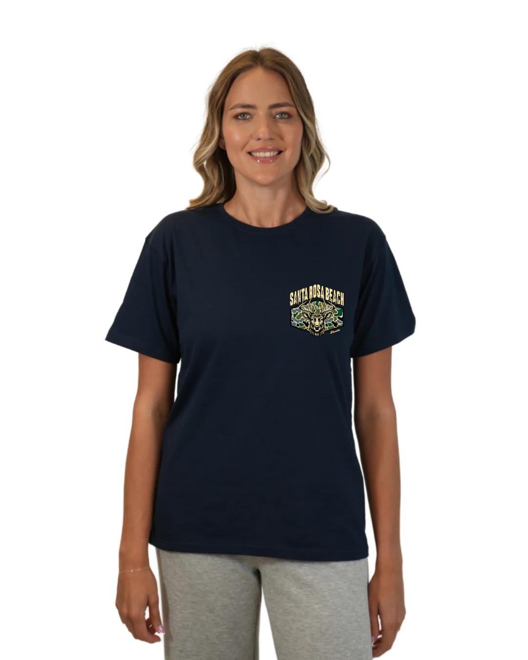 Santa Rosa Beach Deer  Women T-Shirt – Camouflage Edition - Image 7