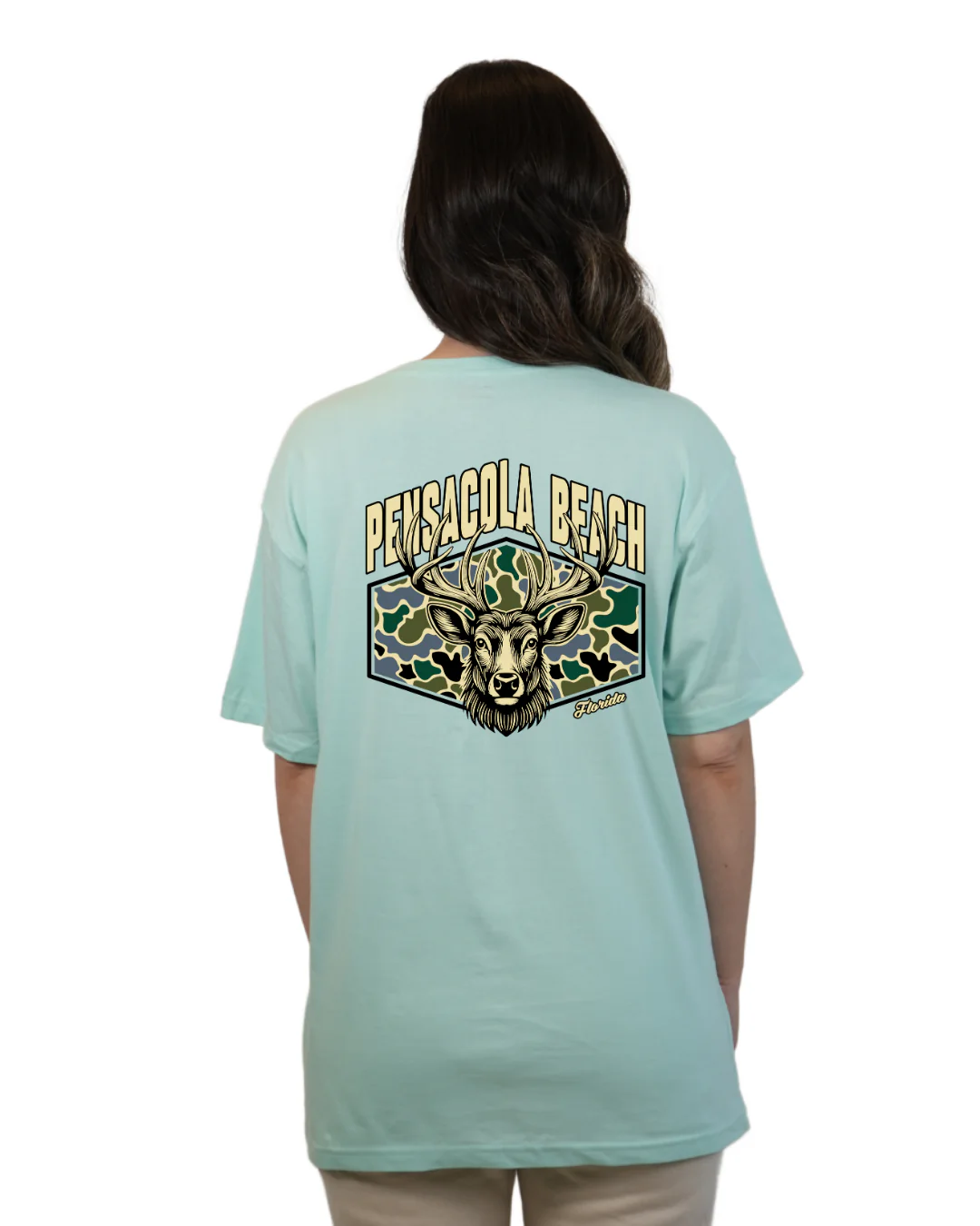 Pensacola Beach Deer  Women T-Shirt – Camouflage Edition - Image 12