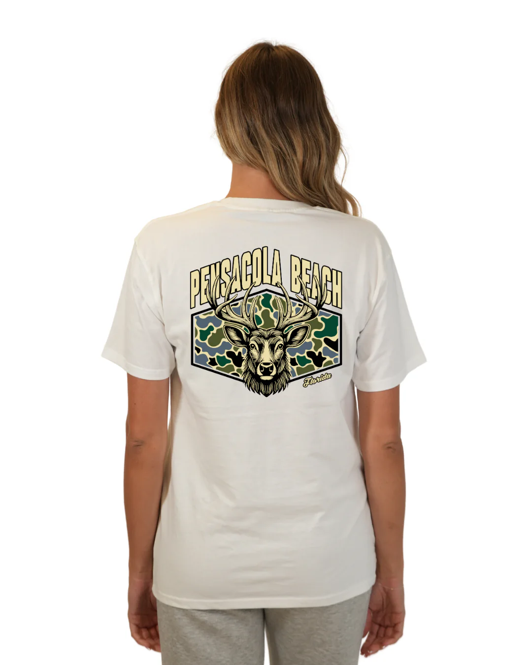 Pensacola Beach Deer  Women T-Shirt – Camouflage Edition - Image 13