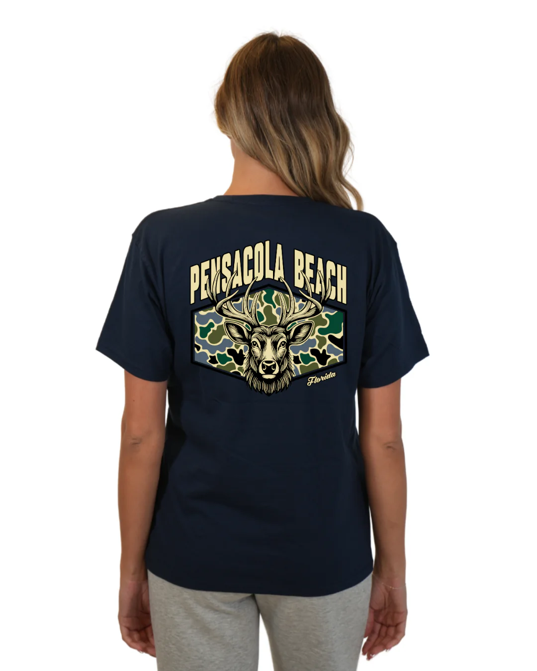 Pensacola Beach Deer  Women T-Shirt – Camouflage Edition - Image 14