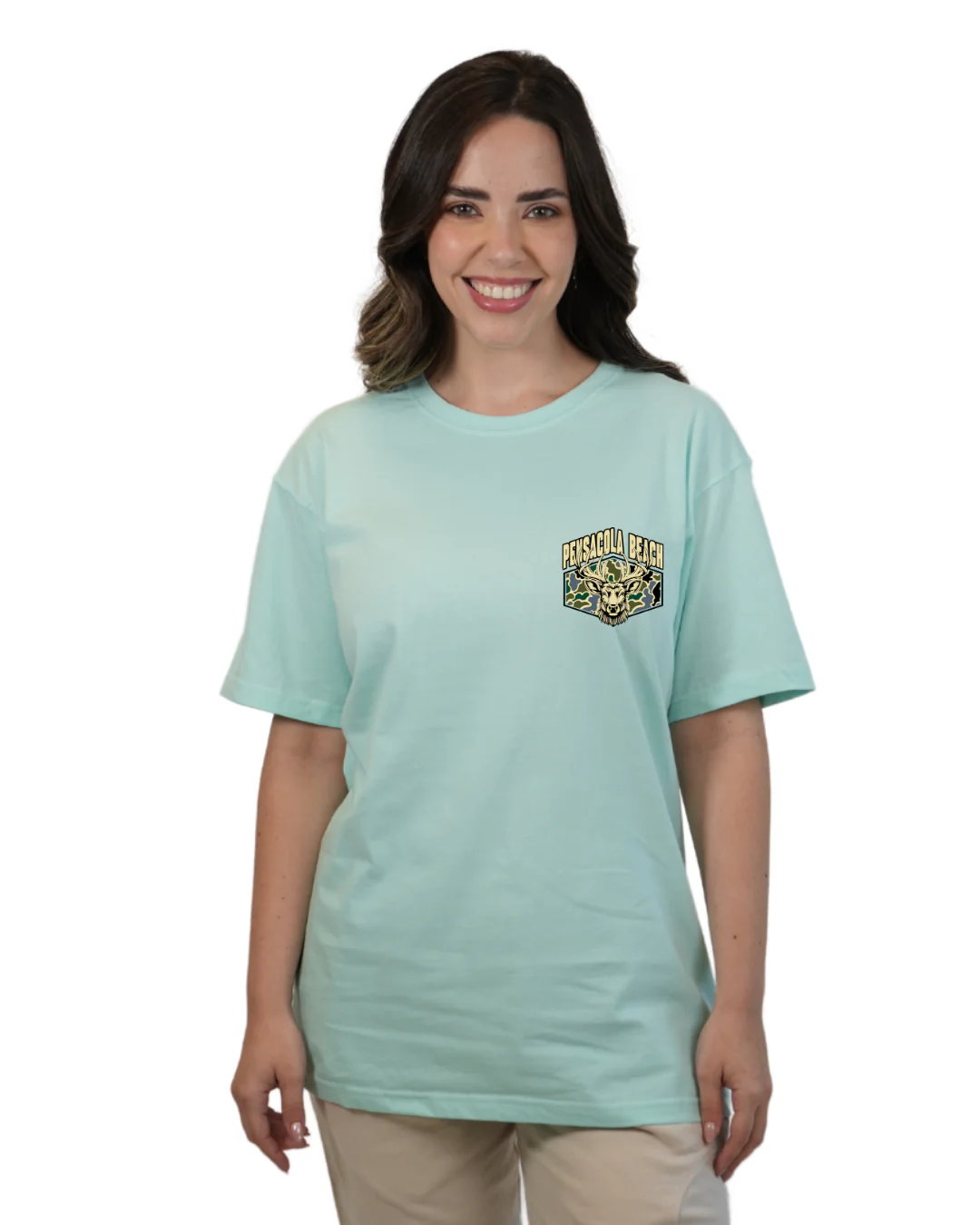 Pensacola Beach Deer  Women T-Shirt – Camouflage Edition - Image 4