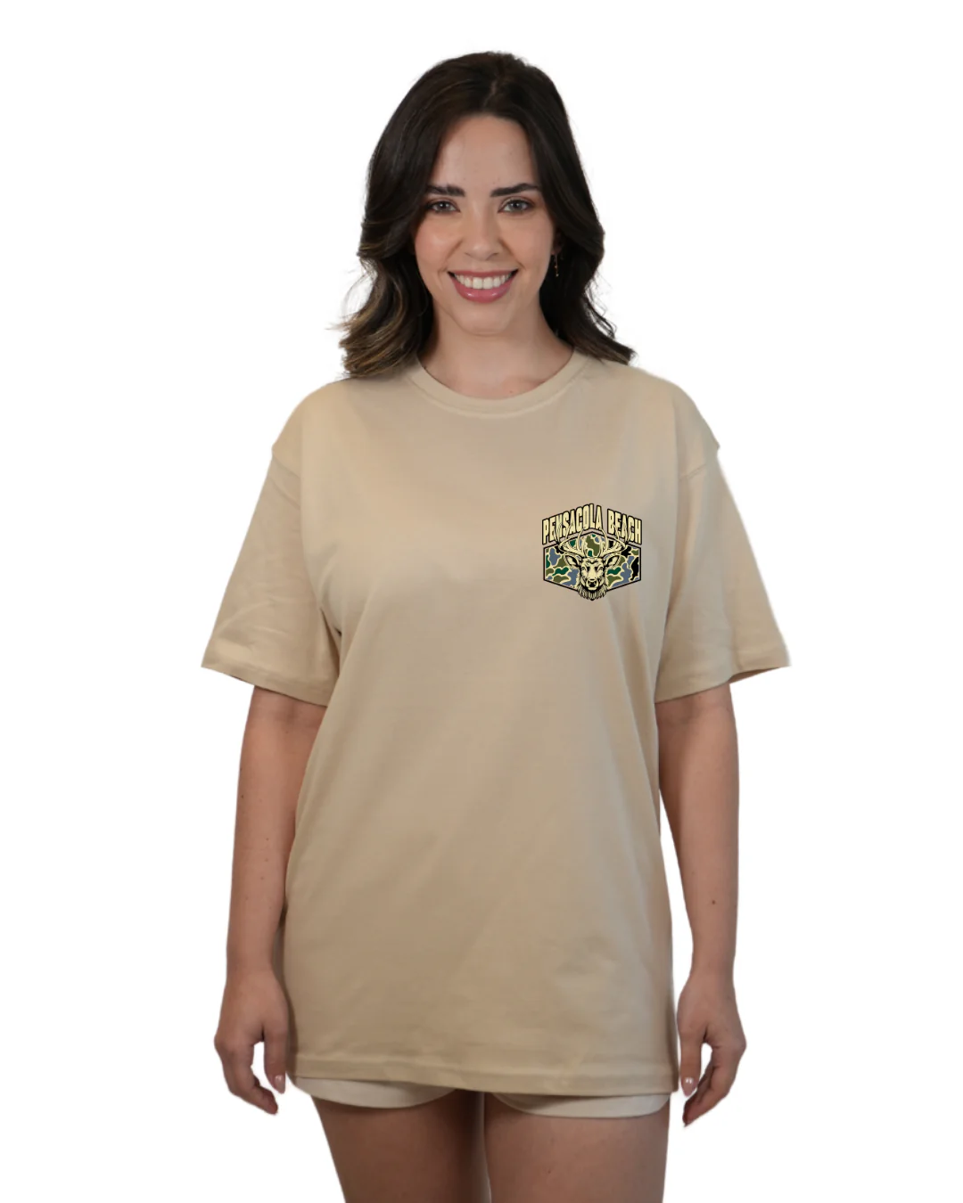 Pensacola Beach Deer  Women T-Shirt – Camouflage Edition - Image 6