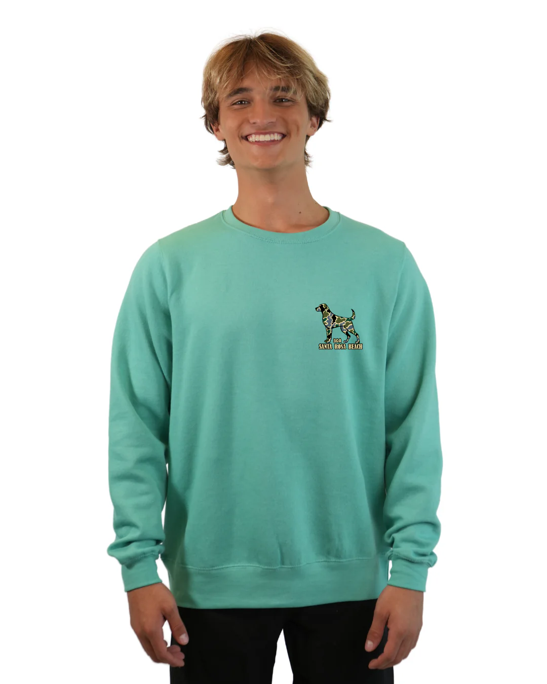 Santa Rosa Beach Dog Men Crewneck – Camouflage Edition - Image 2