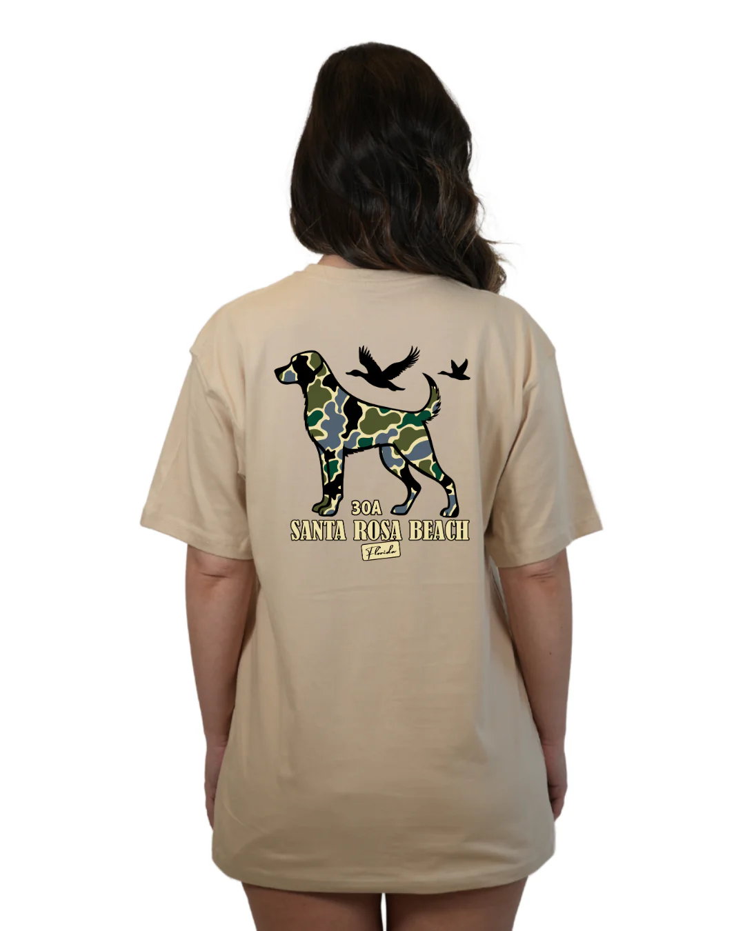 Santa Rosa Beach Dog Women  T-Shirt Camouflage Edition - Image 7