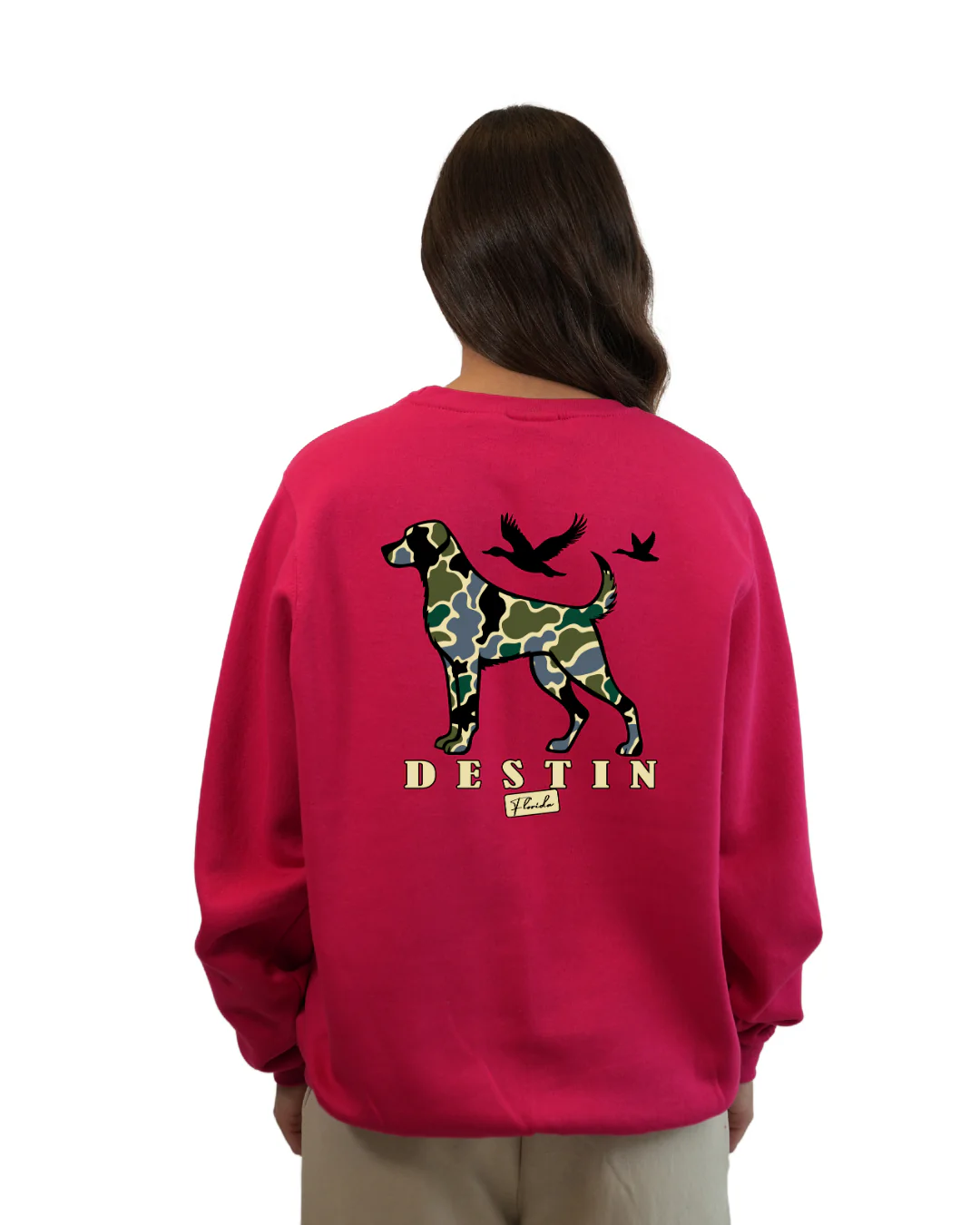 Destin Dog Women Crewneck – Camouflage Edition - Image 10