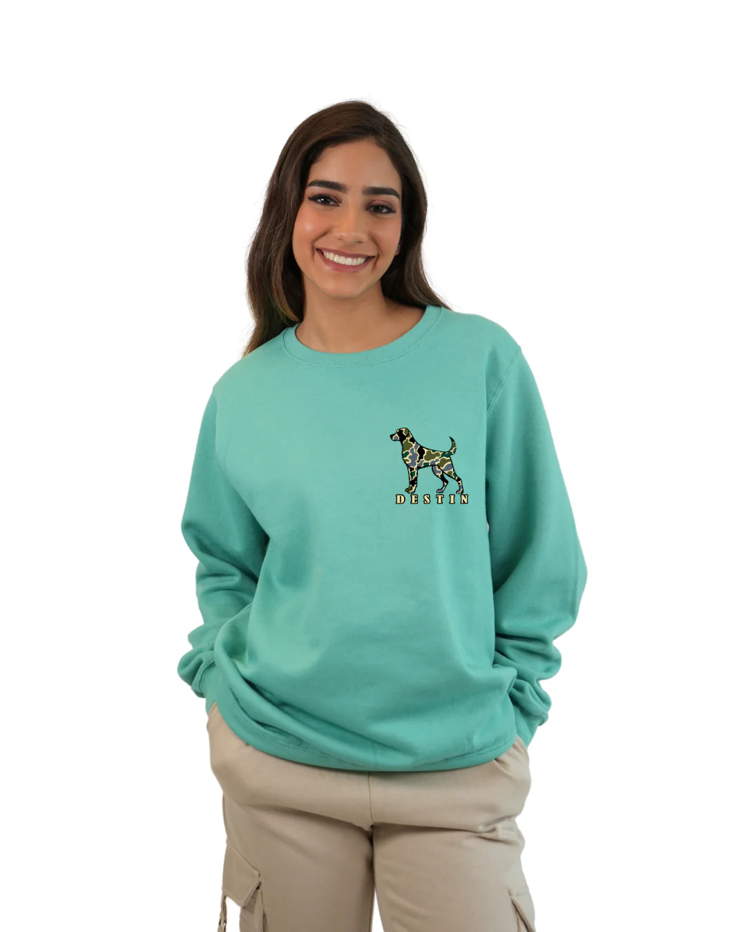Destin Dog Women Crewneck – Camouflage Edition - Image 2