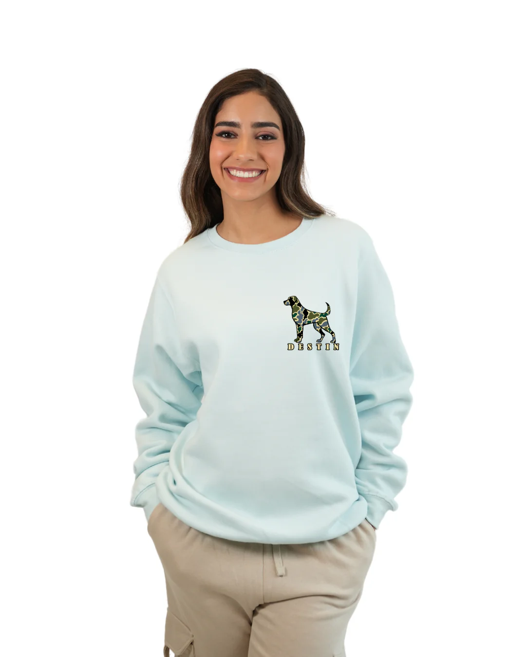 Destin Dog Women Crewneck – Camouflage Edition - Image 4