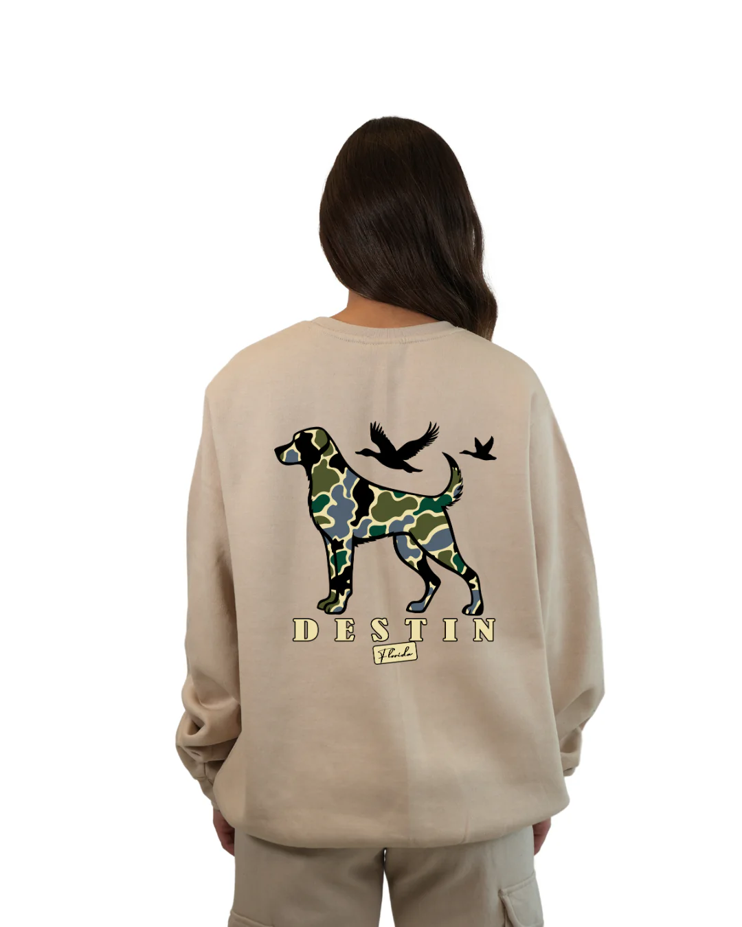 Destin Dog Women Crewneck – Camouflage Edition - Image 6