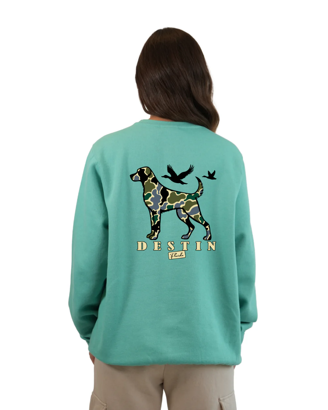 Destin Dog Women Crewneck – Camouflage Edition - Image 7