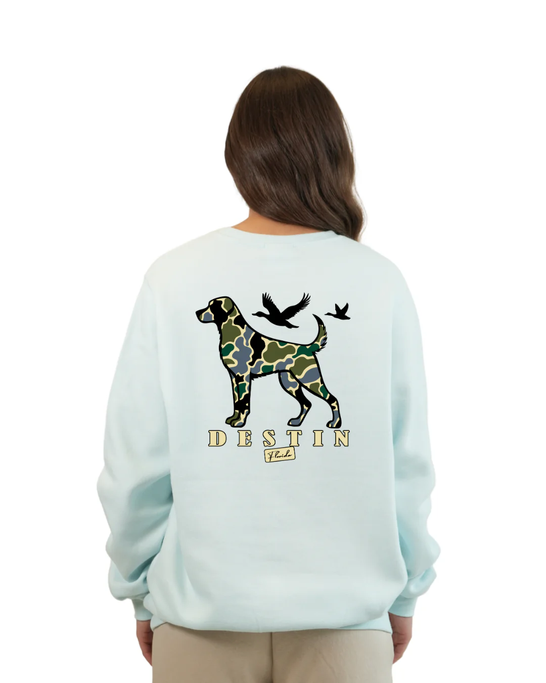 Destin Dog Women Crewneck – Camouflage Edition - Image 9
