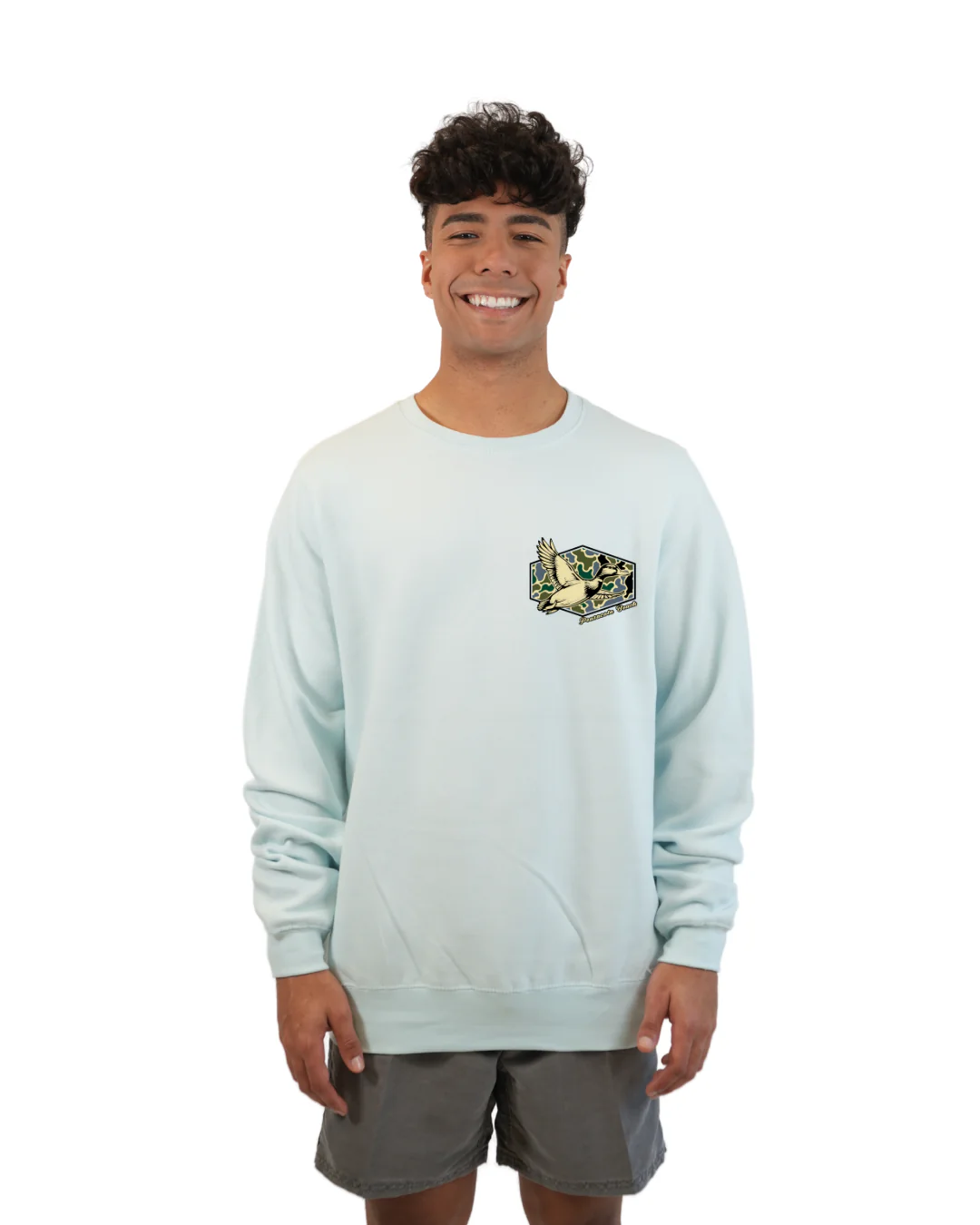 Pensacola Beach Duck Men Crewneck – Camouflage Edition - Image 5