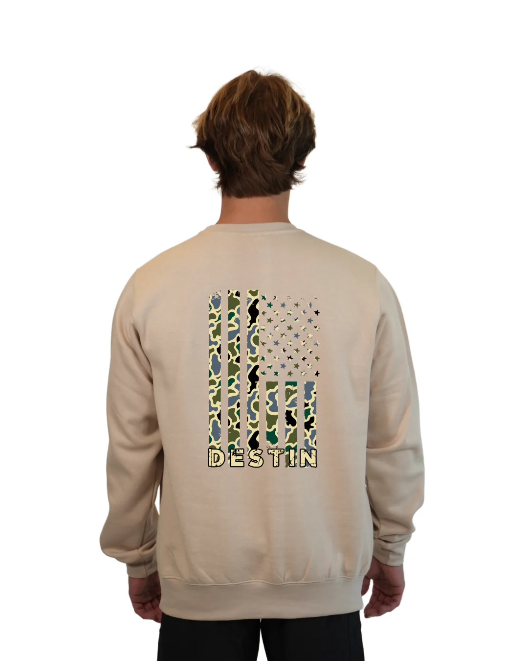 Destin Flag Men  Crewneck – Camouflage Edition - Image 8