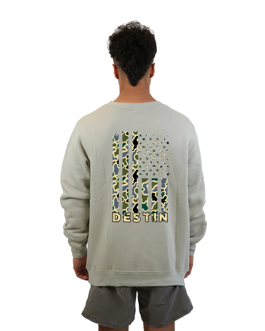 Destin Flag Men  Crewneck – Camouflage Edition - Image 9