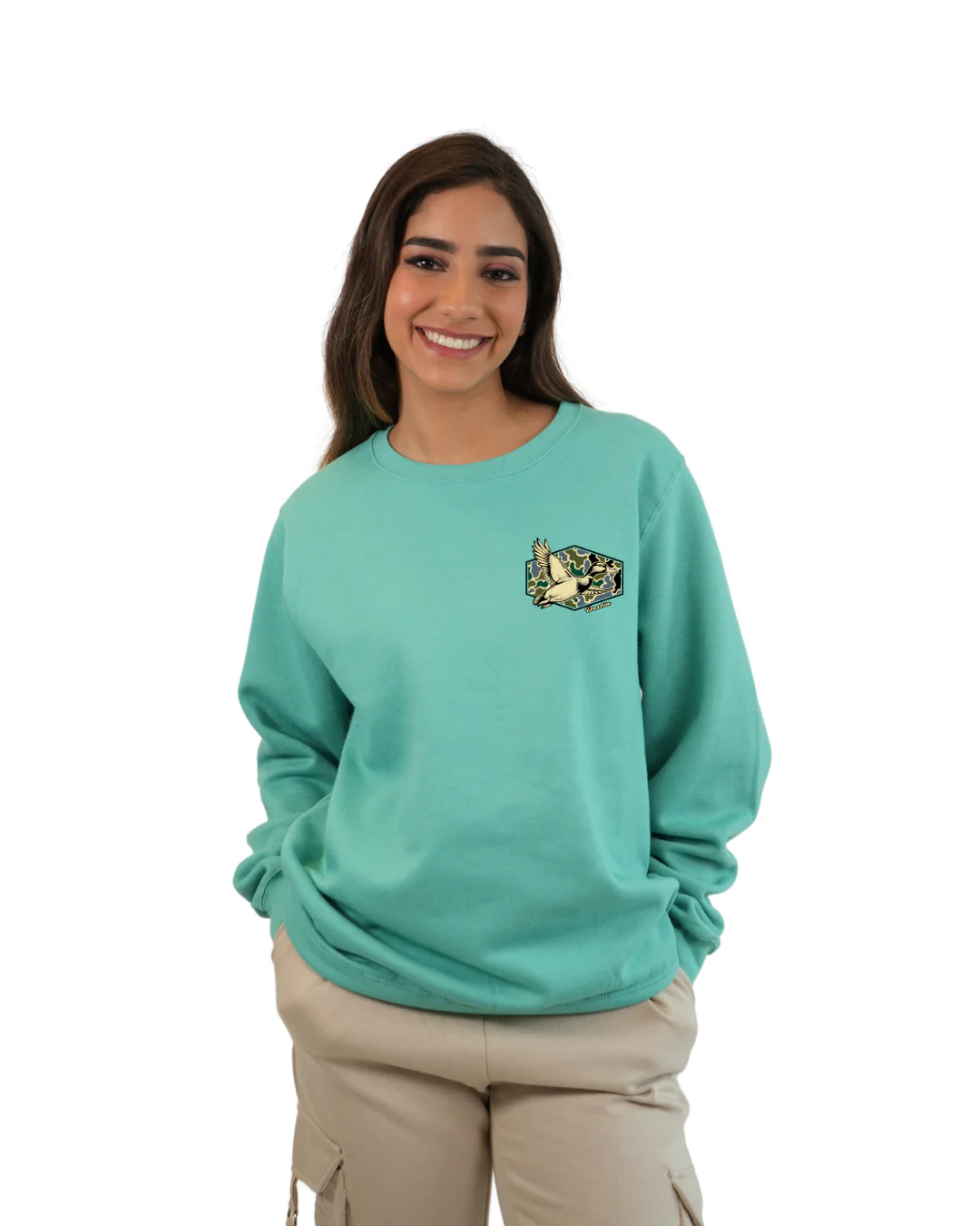 Destin Duck Women Crewneck – Camouflage Edition - Image 3