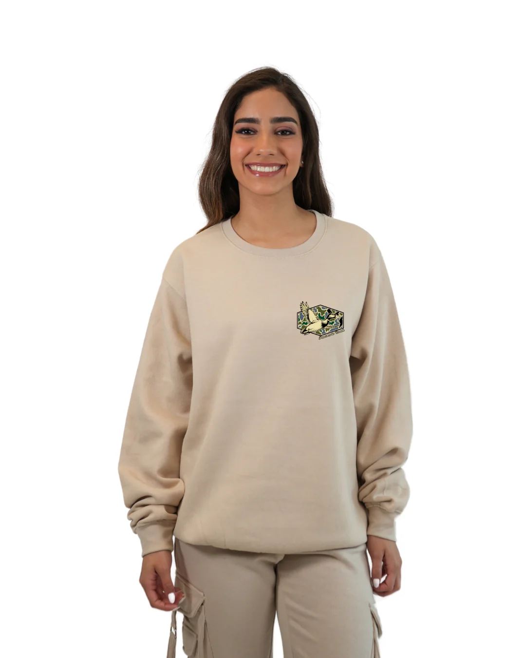 Pensacola Beach Duck Women Crewneck – Camouflage Edition - Image 7