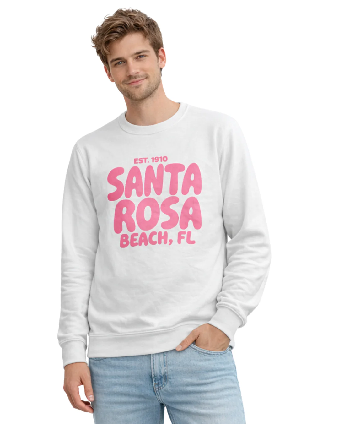 Santa Rosa Beach, Fl City Name Crewneck Style AI067C - Image 2