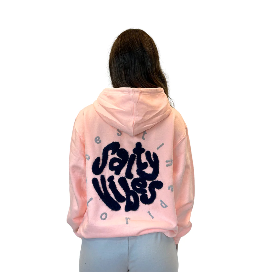 Destin Fl, Hoodie Women with Texture Patch on The Front and Back Salty Vibes Design Style 252Patch - Image 2