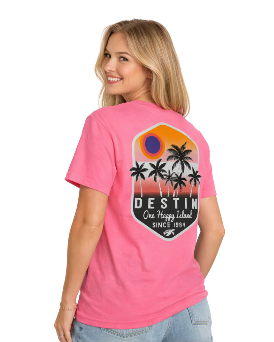 Destin, Fl One Happy island Design Women’s T-Shirt - Image 2