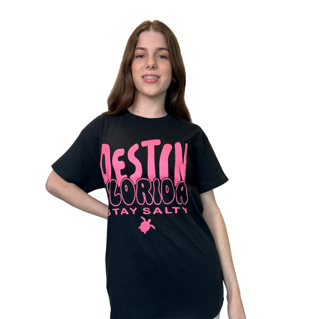 Destin Fl, Stay Salty Pink Design T-Shirt - Image 2