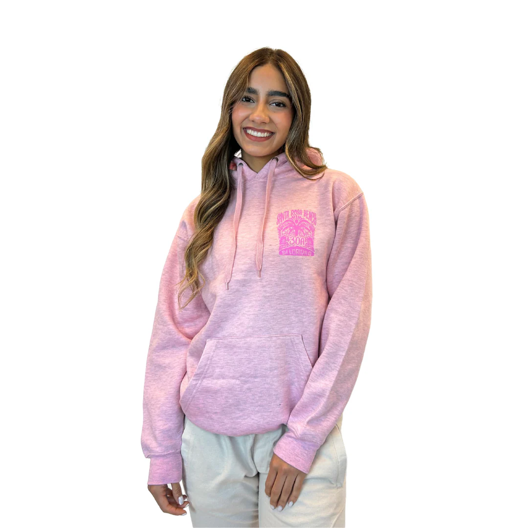 Santa Rosa Beach, with front Palm Tree pocket design and back big Design Pullover Hoodie Women Style ML200 - Image 2