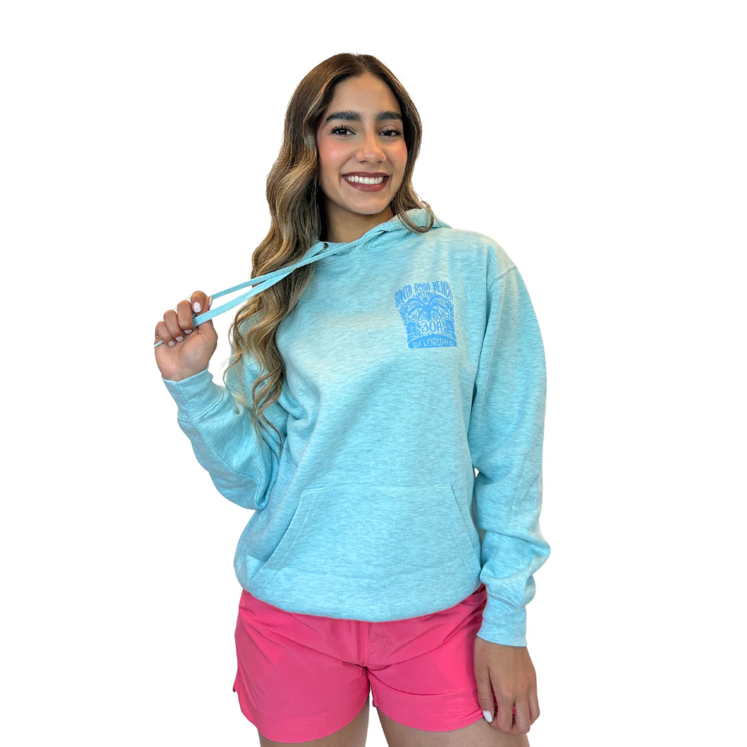 Santa Rosa Beach, with front Palm Tree pocket design and back big Design Pullover Hoodie Women Style ML200 - Image 5