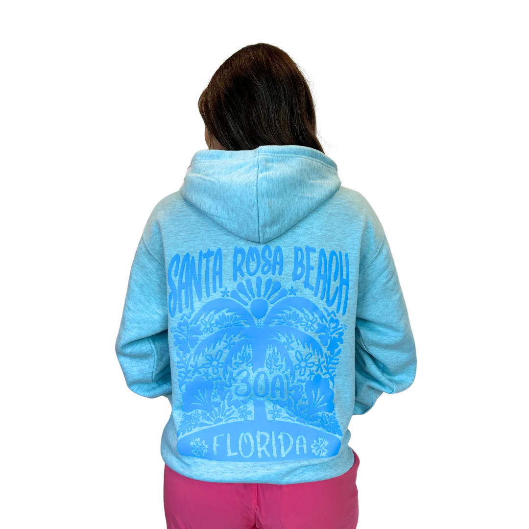 Santa Rosa Beach, with front Palm Tree pocket design and back big Design Pullover Hoodie Women Style ML200 - Image 6