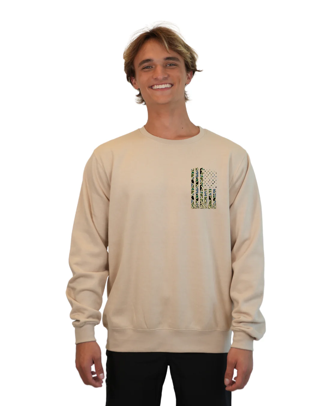 Santa Rosa Flag Men  Crewneck – Camouflage Edition - Image 3