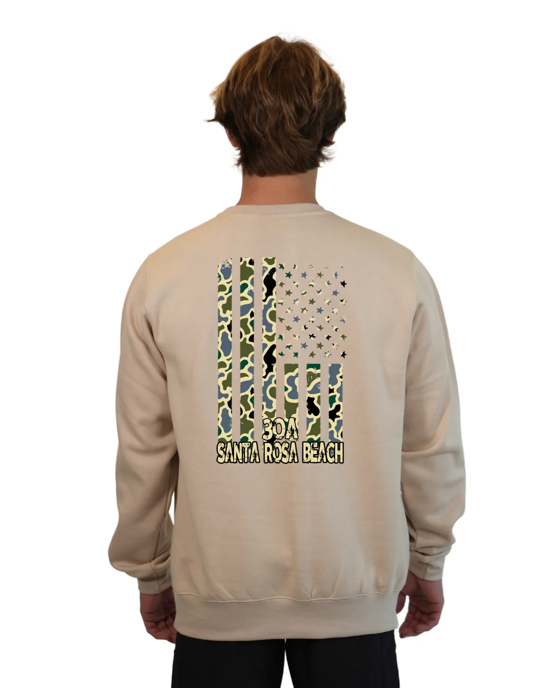 Santa Rosa Flag Men  Crewneck – Camouflage Edition - Image 7