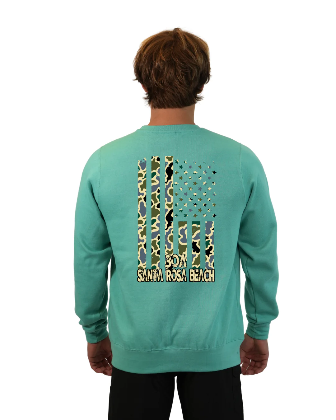 Santa Rosa Flag Men  Crewneck – Camouflage Edition - Image 8