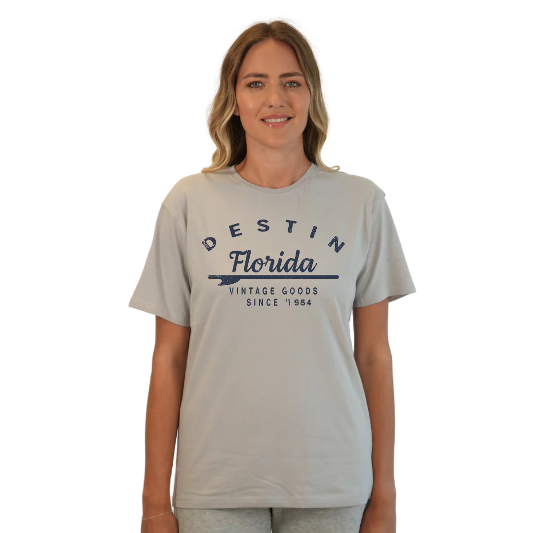 Destin Florida Combed Cotton Women T-Shirt with a Front Arrow Vintage Goods Since 1984 Design Style CC1000 - Image 10