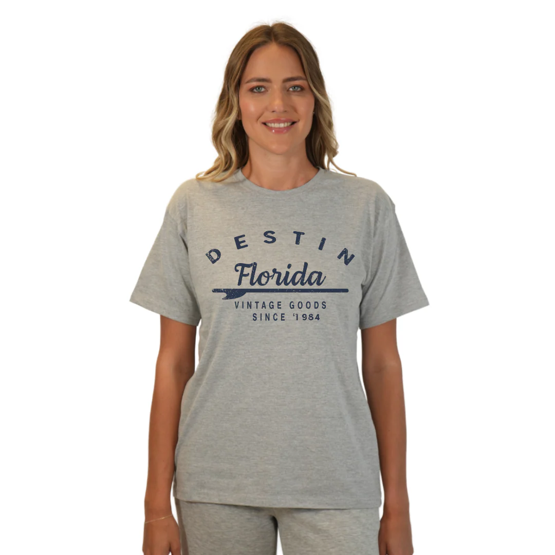 Destin Florida Combed Cotton Women T-Shirt with a Front Arrow Vintage Goods Since 1984 Design Style CC1000 - Image 9