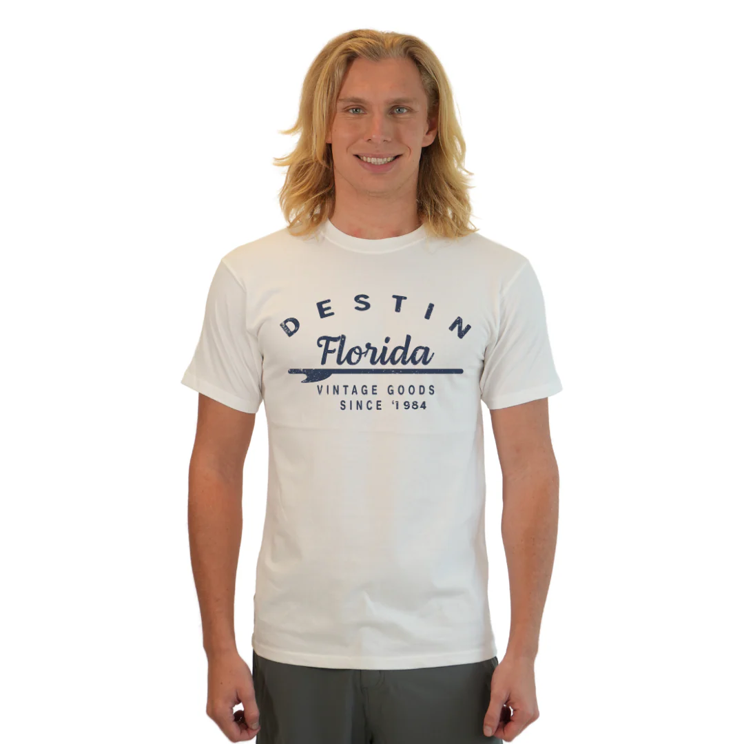 Destin Florida Combed Cotton Men T-Shirt with a Front Arrow Vintage Goods Since 1984 Design Style CC1000 - Image 11