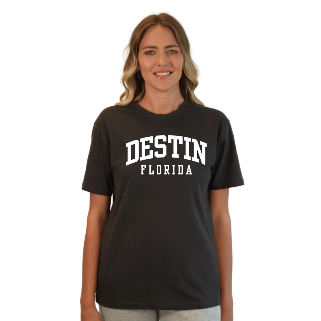 Destin Florida Combed Cotton Women T-Shirt with a Front Destin Design Style CC1000 - Image 2