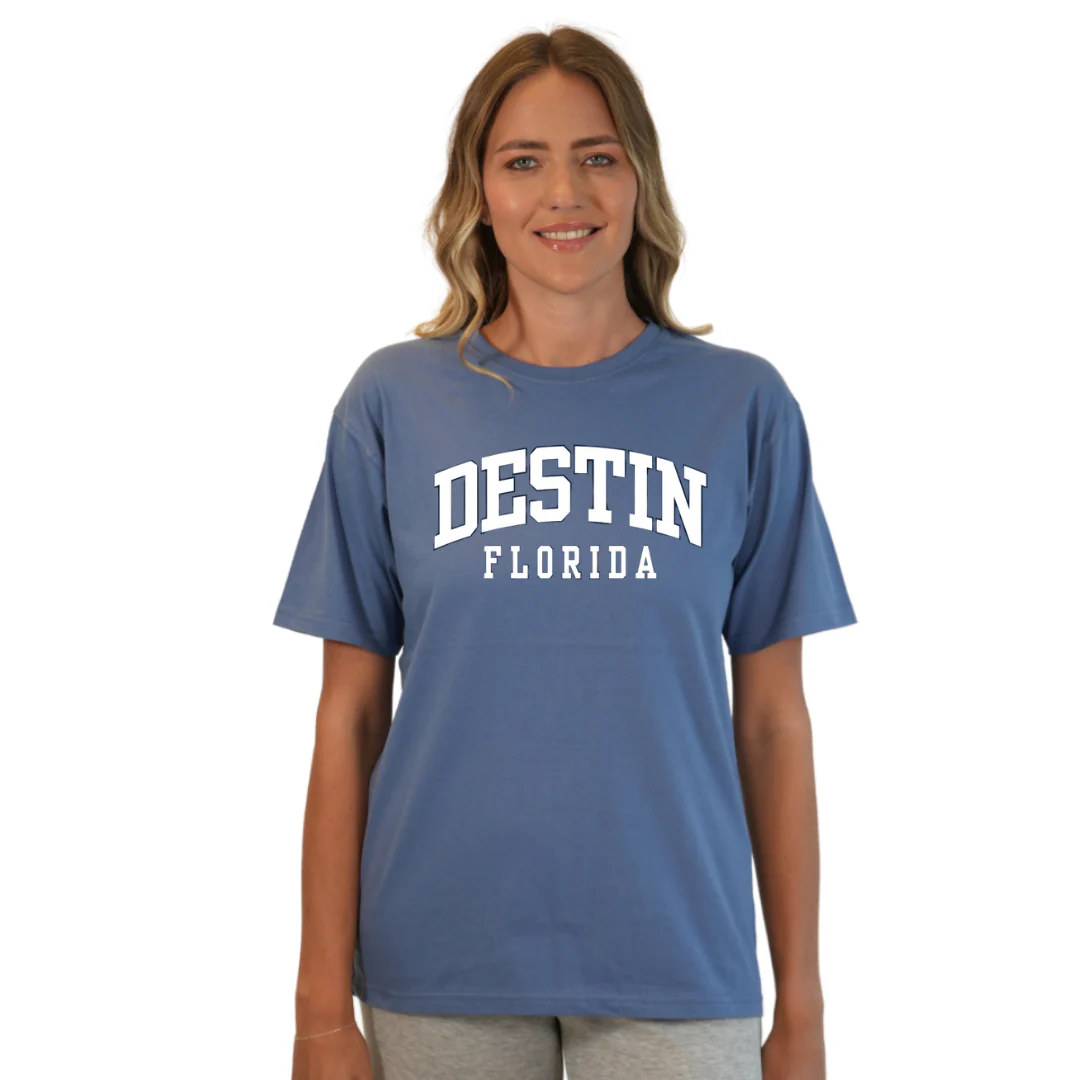 Destin Florida Combed Cotton Women T-Shirt with a Front Destin Design Style CC1000 - Image 3