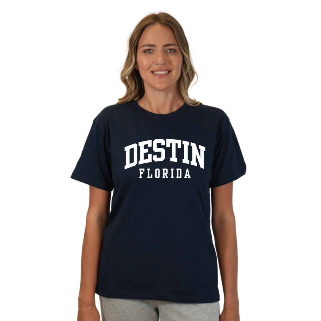 Destin Florida Combed Cotton Women T-Shirt with a Front Destin Design Style CC1000 - Image 4