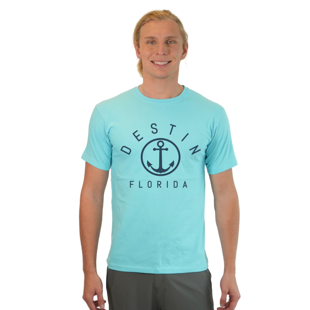 Destin Florida Combed Cotton Men T-Shirt with a Front Nautical Design Style CC1000 - Image 10