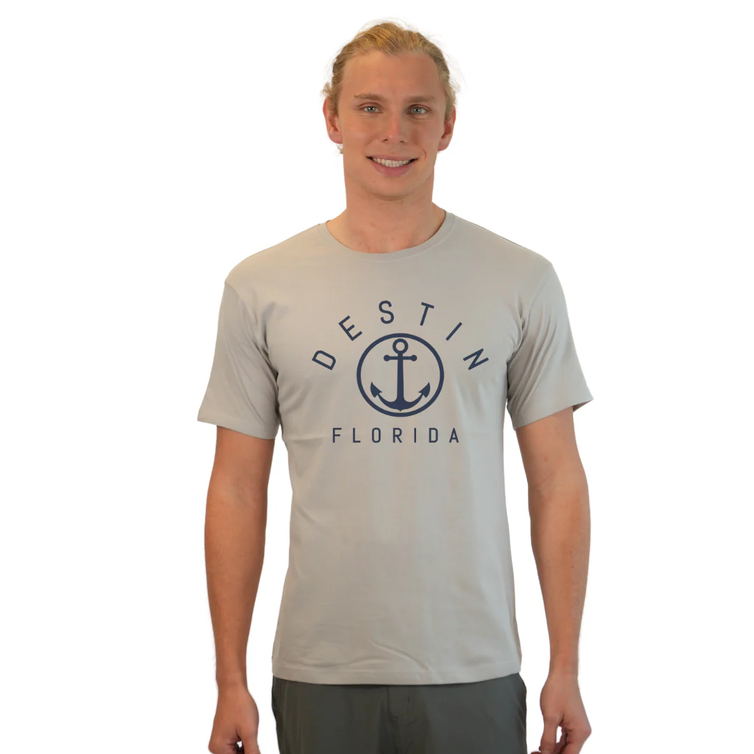 Destin Florida Combed Cotton Men T-Shirt with a Front Nautical Design Style CC1000 - Image 11