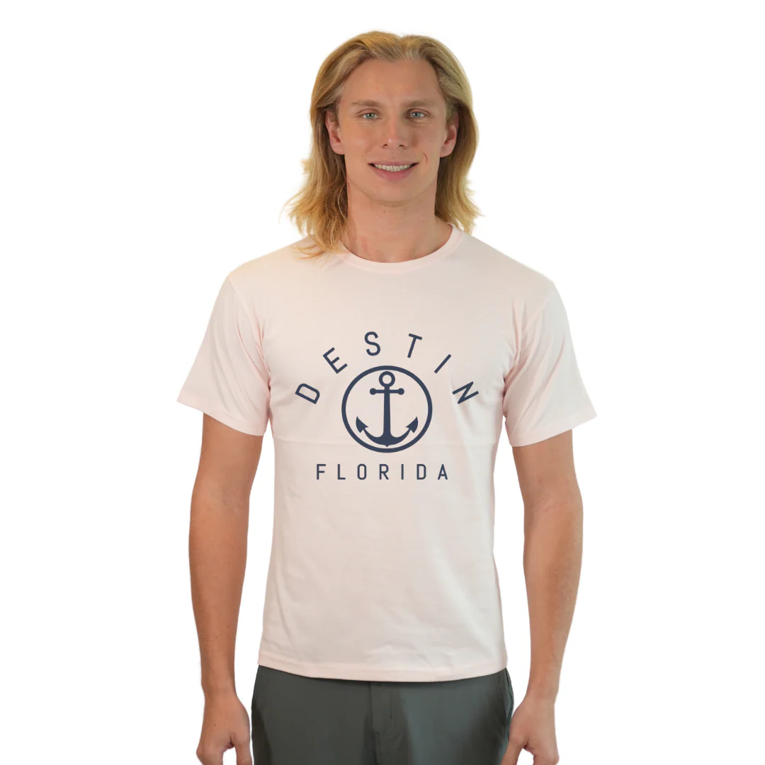 Destin Florida Combed Cotton Men T-Shirt with a Front Nautical Design Style CC1000 - Image 4