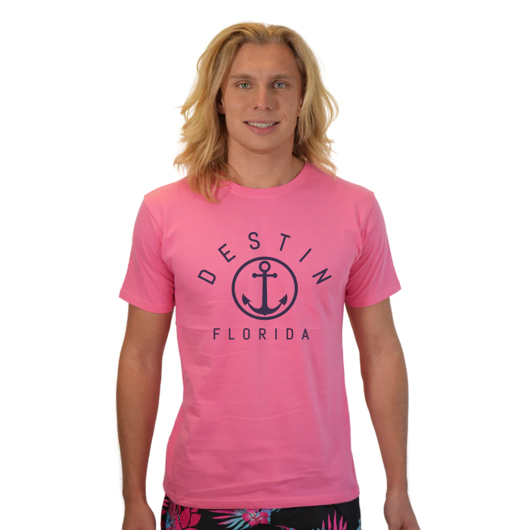 Destin Florida Combed Cotton Men T-Shirt with a Front Nautical Design Style CC1000 - Image 7