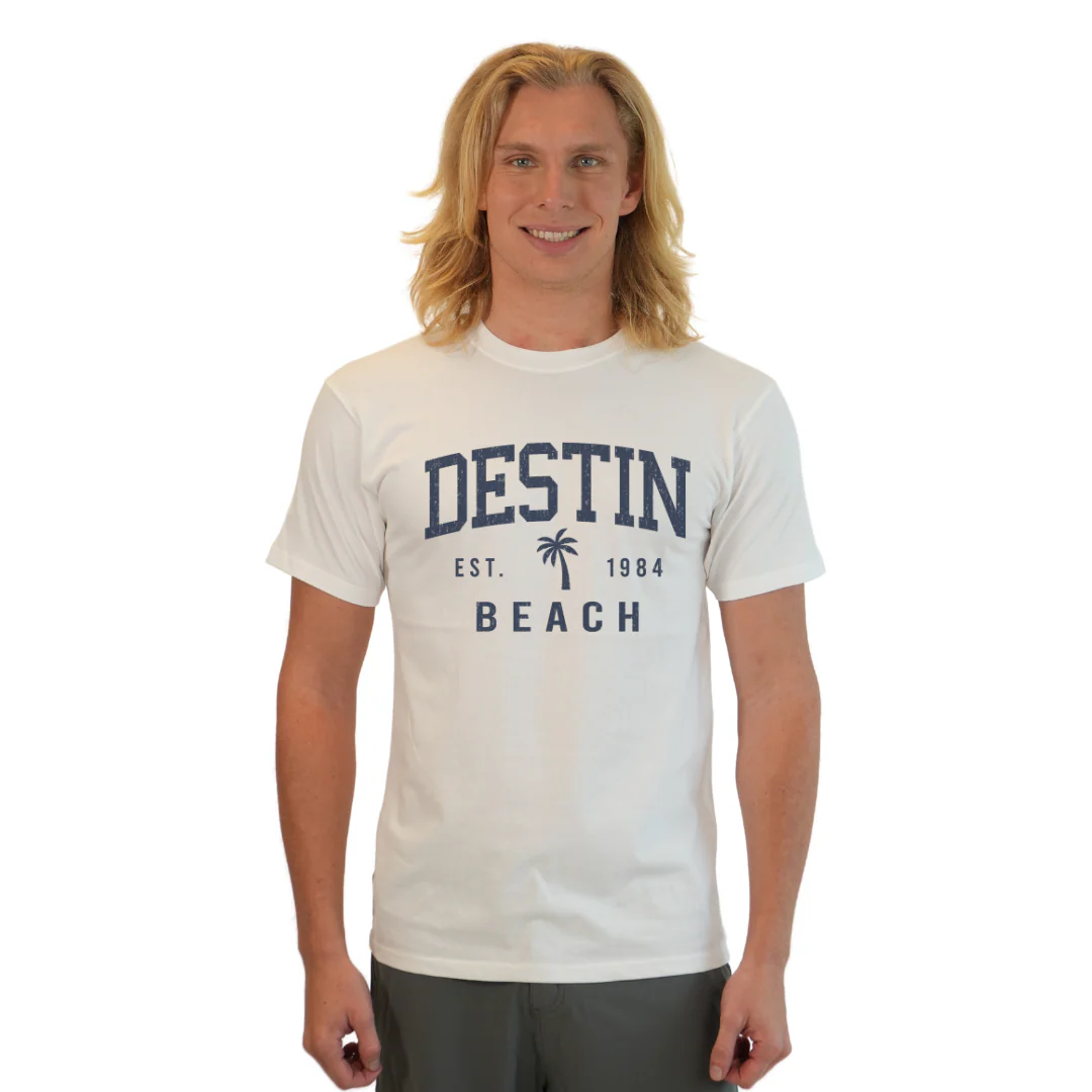 Destin Florida Combed Cotton Men T-Shirt with a Front Palm Tree Design Est. 1984 Style CC1000 - Image 11