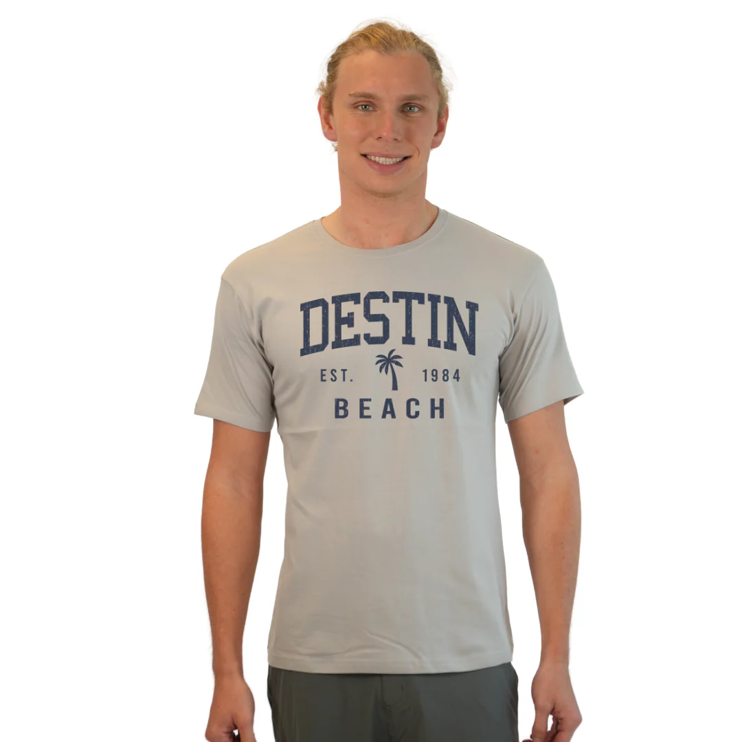 Destin Florida Combed Cotton Men T-Shirt with a Front Palm Tree Design Est. 1984 Style CC1000 - Image 9