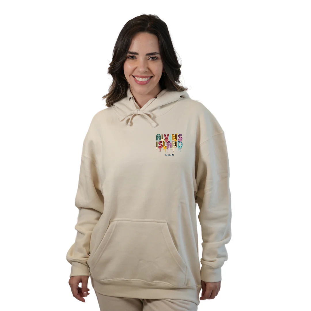 Destin Florida Pullover Hoodie Women with a Alvin's island  Drip  Painting Design Style 252 - Image 11